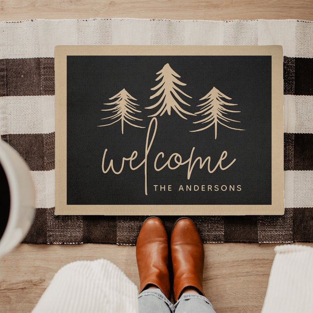 Sketched Pines Personalised Welcome Doormat (Creator Uploaded)