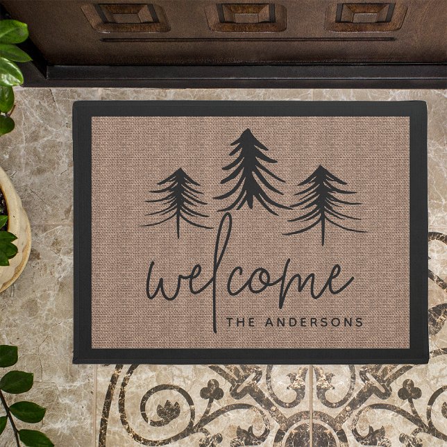 Sketched Pines Personalised Welcome Doormat (Creator Uploaded)