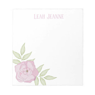 Sketched Pink Floral 5.5" x 6" Notepad - 40 pages