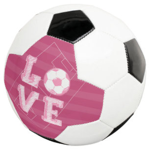 Sketched Pink Love Soccer Football