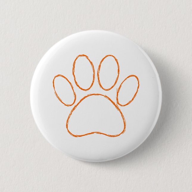 Sketched Puppy Paw Print 6 Cm Round Badge (Front)