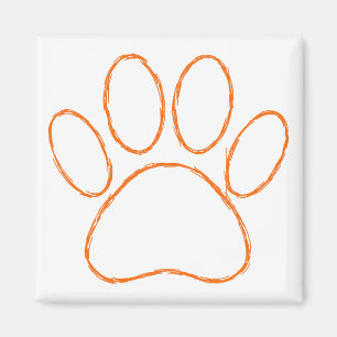 Sketched Puppy Paw Print Magnet
