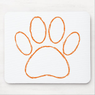 Sketched Puppy Paw Print Mouse Mat