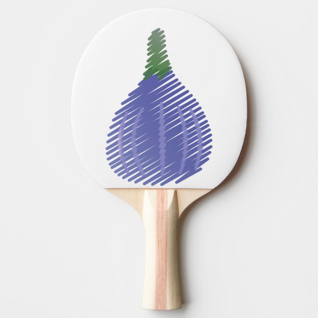 Sketched Purple Fig Ping Pong Paddle (Front)