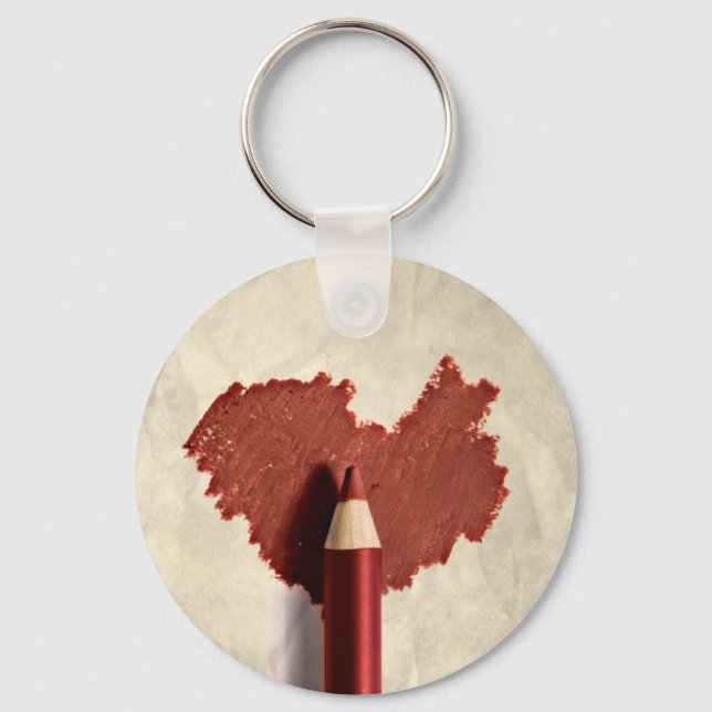 Sketched Scribbled Heart Key Ring (Front)