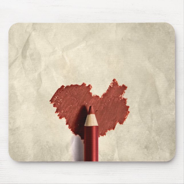 Sketched Scribbled Heart Mouse Mat (Front)