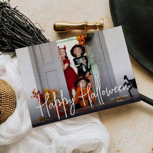 Sketched Script Halloween Photo Card