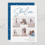 Sketched Shalom 6 Photo Collage Hanukkah Holiday Card<br><div class="desc">Share cheer with these modern Hanukkah holiday cards featuring 6 of your favourite photos in a grid collage layout. "Shalom" appears at the top in casual hand sketched cursive script. Personalise with your holiday greeting,  family name and the year at the lower right.</div>