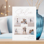 Sketched Shalom 6 Photo Collage Hanukkah Holiday Card<br><div class="desc">Share cheer with these modern Hanukkah holiday cards featuring 6 of your favourite photos in a grid collage layout. "Shalom" appears at the top in casual hand sketched cursive script. Personalise with your holiday greeting,  family name and the year at the lower right.</div>