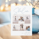 Sketched Shalom 6 Photo Collage Hanukkah Holiday Card<br><div class="desc">Share cheer with these modern Hanukkah holiday cards featuring 6 of your favourite photos in a grid collage layout. "Shalom" appears at the top in casual hand sketched cursive script. Personalise with your holiday greeting,  family name and the year at the lower right.</div>