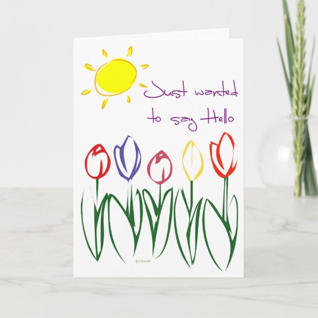 Sketched Tulips-Hello Card (Front)