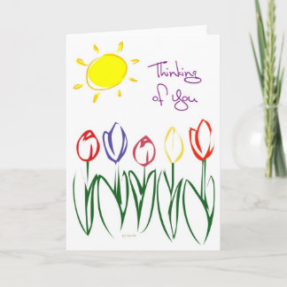 Sketched Tulips-Thinking Card
