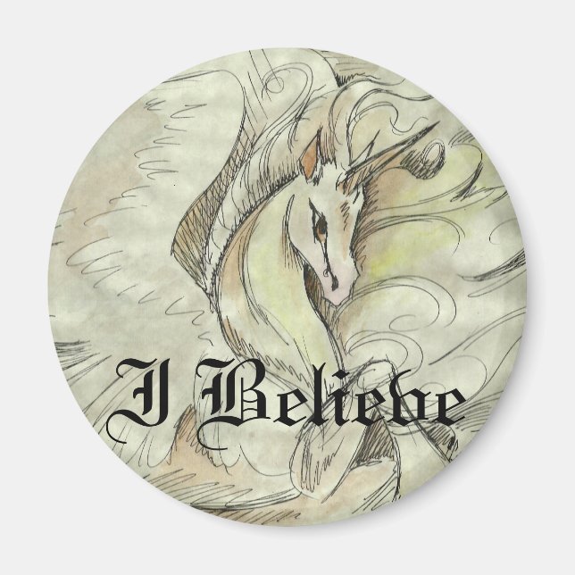 Sketched Unicorn Magnet (Front)
