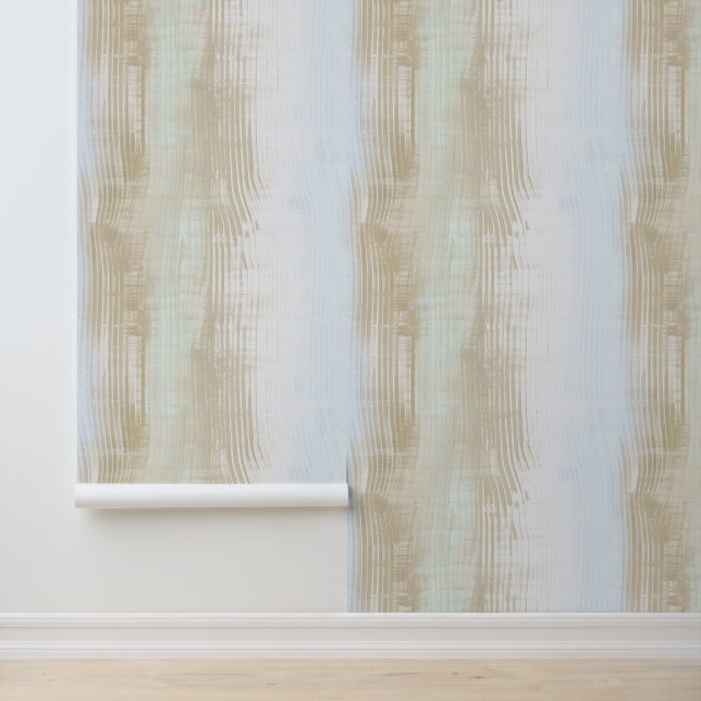 Sketched vertical strip light beige colour texture wallpaper (Application)