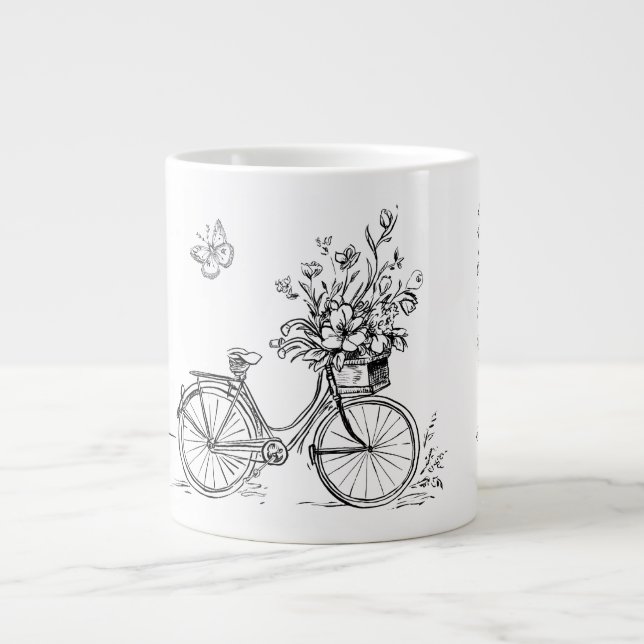 Sketched Vintage Doodles Collection Large Coffee Mug (Front)