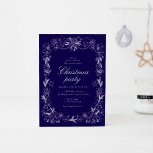 Sketched Vintage Red Christmas Party Invitation