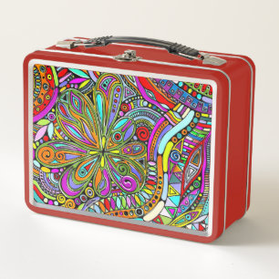 Sketching Fantasy Art - Abstract Flowers 1 Metal Lunch Box