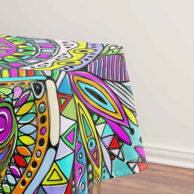Sketching Fantasy Art - Abstract Flowers 1 Tablecloth (In Situ)