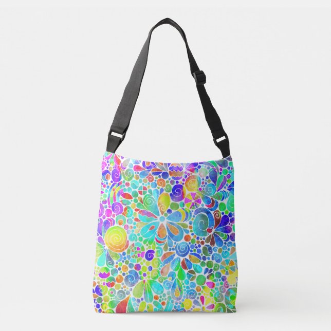 Sketching Fantasy Art - Abstract Flowers 2 Crossbody Bag (Front)