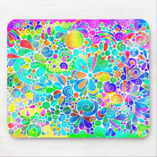 Sketching Fantasy Art - Abstract Flowers 2 Mouse Mat