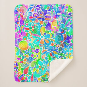 Sketching Fantasy Art - Abstract Flowers 2 Sherpa Blanket