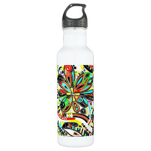 Sketching Fantasy Art - Abstract Flowers 3 710 Ml Water Bottle