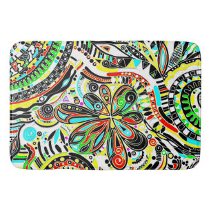 Sketching Fantasy Art - Abstract Flowers 3 Bath Mat