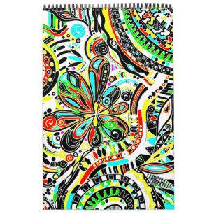 Sketching Fantasy Art - Abstract Flowers 3 Calendar