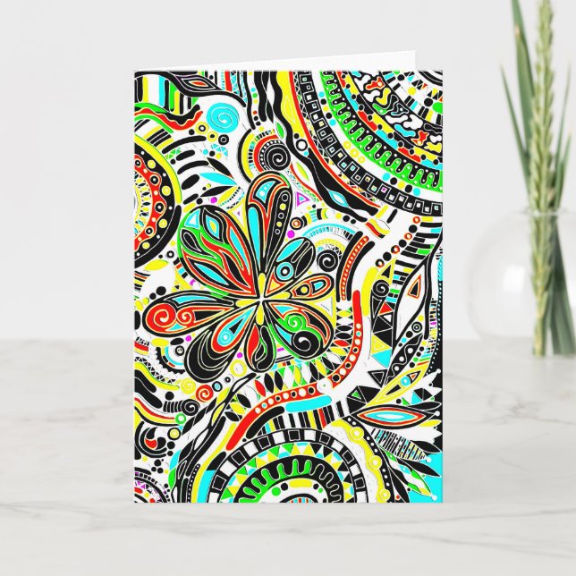 Sketching Fantasy Art - Abstract Flowers 3 Card (Front)