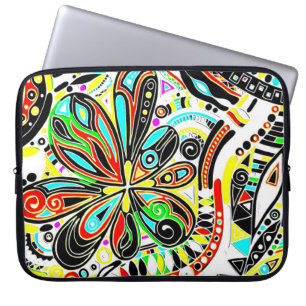 Sketching Fantasy Art - Abstract Flowers 3 Laptop Sleeve