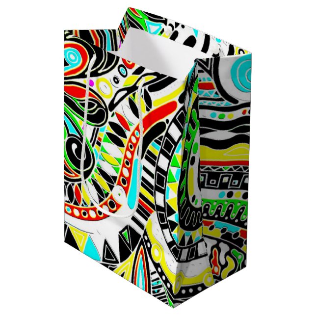 Sketching Fantasy Art - Abstract Flowers 3 Medium Gift Bag (Front Angled)