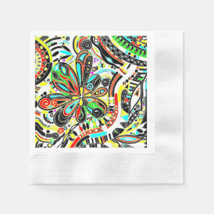 Sketching Fantasy Art - Abstract Flowers 3 Napkin
