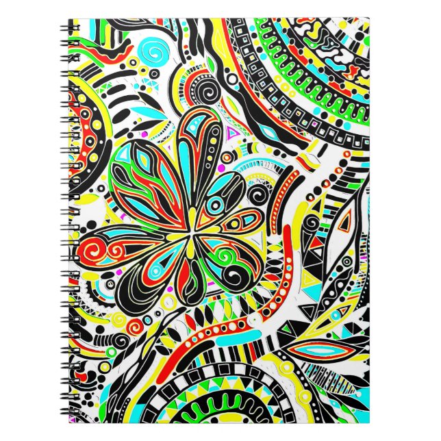 Sketching Fantasy Art - Abstract Flowers 3 Notebook (Front)
