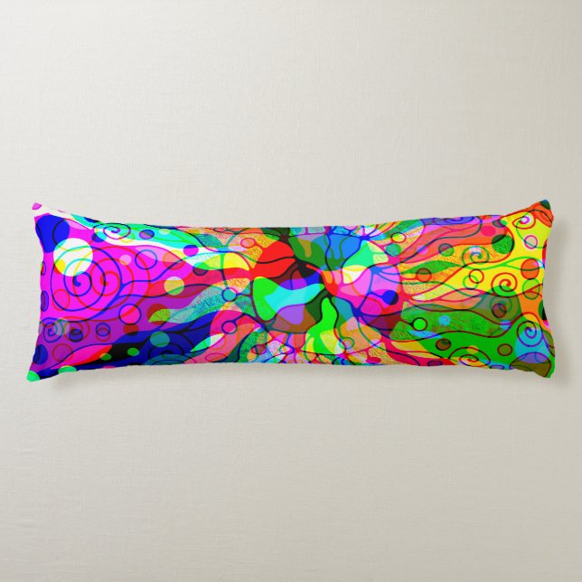 Sketching Fantasy Art - Abstract Neon Shift 1 Body Cushion (Front)