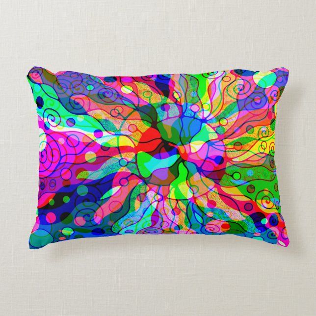 Sketching Fantasy Art - Abstract Neon Shift 1 Decorative Cushion (Front)