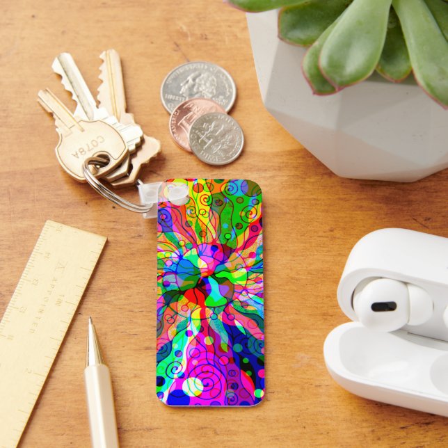 Sketching Fantasy Art - Abstract Neon Shift 1 Key Ring (Desk)