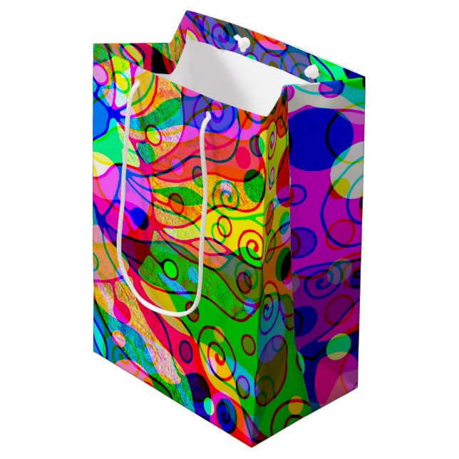 Sketching Fantasy Art - Abstract Neon Shift 1 Medium Gift Bag (Front Angled)