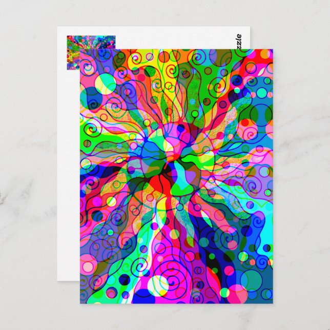 Sketching Fantasy Art - Abstract Neon Shift 1 Postcard (Front/Back)