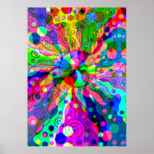 Sketching Fantasy Art - Abstract Neon Shift 1 Poster