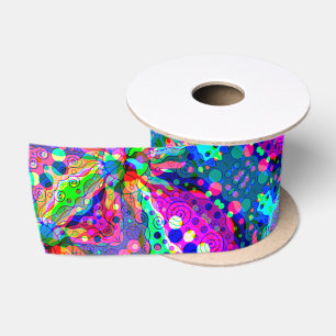 Sketching Fantasy Art - Abstract Neon Shift 1 Satin Ribbon