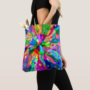Sketching Fantasy Art - Abstract Neon Shift 1 Tote Bag
