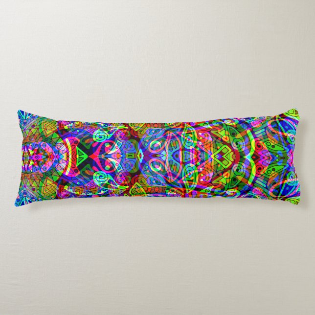 Sketching Fantasy Art - Abstract Neon Shift 3 Body Cushion (Front)