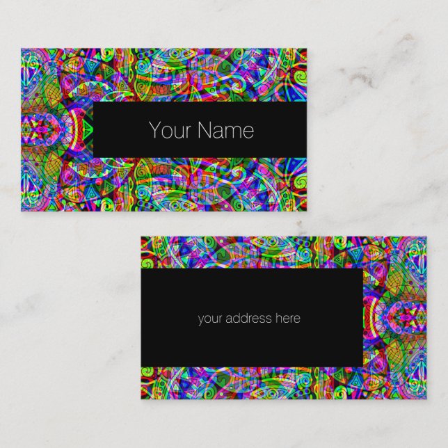 Sketching Fantasy Art - Abstract Neon Shift 3 Business Card (Front/Back)