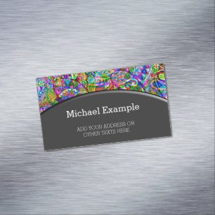 Sketching Fantasy Art - Abstract Neon Shift 3 Magnetic Business Card