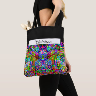 Sketching Fantasy Art - Abstract Neon Shift 3 Tote Bag
