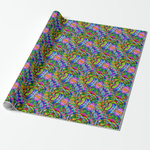 Sketching Fantasy Art - Abstract Neon Shift 3 Wrapping Paper