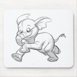 Sketchy Baby Elephant Mouse Mat