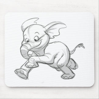 Sketchy Baby Elephant Mouse Mat