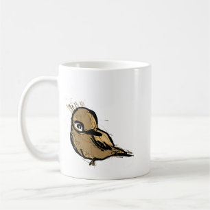 Sketchy Brown Bird Illustration Coffee Mug