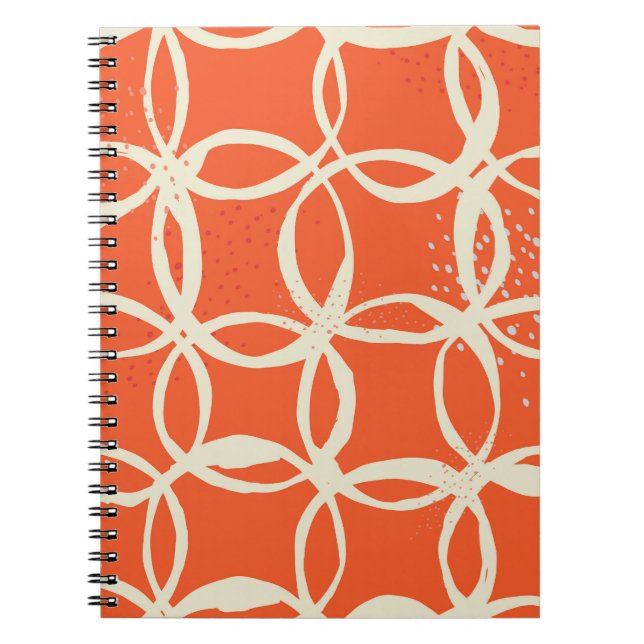 Sketchy Circles Trendy Seamless Design Notebook (Front)